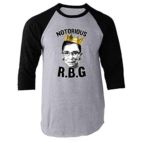 Pop Threads Notorious RBG RBG Supreme Court Political Black S Raglan Baseball Tee Shirt