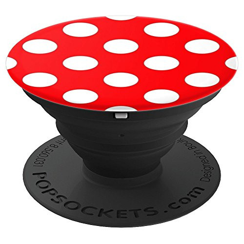 Classic Red Polka Dots Shapes PopSockets Grip and Stand for Phones and Tablets