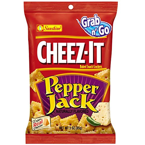 CheezIt Baked Snack Cheese Crackers Pepper Jack 3oz BagPack of 36