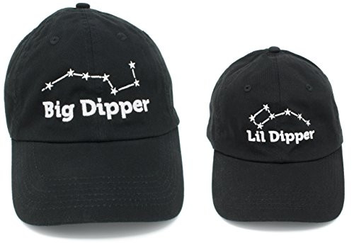 Ann Arbor Tshirt Co Big Dipper  Lil Dipper  Matching Daddy Father Dad  Son Daughter Baseball Hats Black