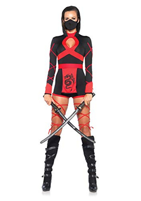 Leg Avenue Womens Dragon Ninja BlackRed Large
