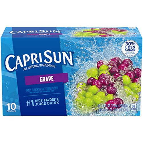 Capri Sun Grape ReadytoDrink Juice 40 Pouches 4 Boxes of 10 Capri Sun Grape ReadytoDrink Juice 40 Pouches 4 Boxes of 10