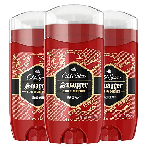 Old Spice Aluminum Free Deodorant for Men Swagger Confidence and Amberwood Red Collection 3 Oz Pack of 3