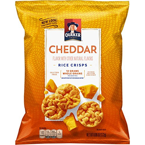 Quaker Rice Crisps Gluten Free Cheddar 606oz Bags 6 Count