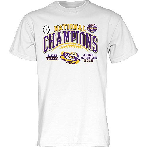 LSU Tigers National Championship Champs Tshirt 20192020 Laces White  Large
