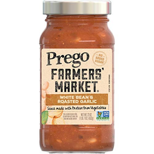 Prego Farmers Market White Bean  Roasted Garlic 23 oz Jar