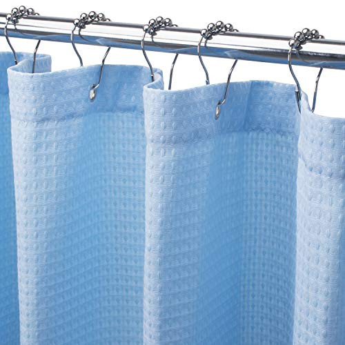 AmazerBath Waffle Shower Curtain Heavy Duty Fabric Shower Curtains with Waffle Weave Hotel Quality Bathroom Shower Curtains 72 x 72 Inches Blue Honeycomb AmazerBath Waffle Shower Curtain Heavy Duty Fabric Shower Curtains with Waffle Weave Hotel Quality Bathroom Shower Curtains 72 x 72 Inches Blue Honeycomb