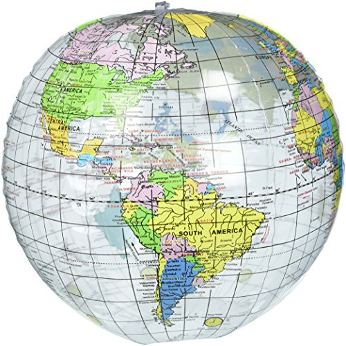 12- Clear Inflatable Earth Globe Beach Balls