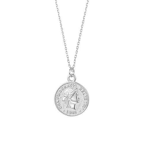 Jovono Coin Pendant Necklaces Fashion Necklace Chain Jewelry for Women and Girls Silver Jovono Coin Pendant Necklaces Fashion Necklace Chain Jewelry for Women and Girls Silver