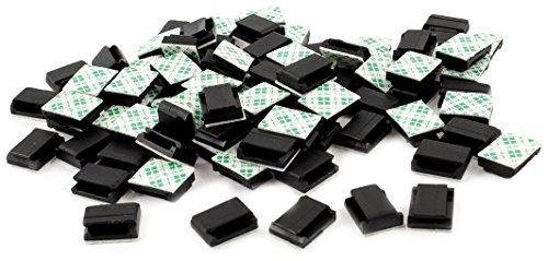 Uxcell Self Adhesive Cable Tie Fixed Bases, 16 x 13 x 6 mm 11 mm, 100 Piece