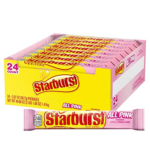 STARBURST All Pink Limited Edition Singles Size Fruit Chew Candy 207Ounce Pack 24Count Box