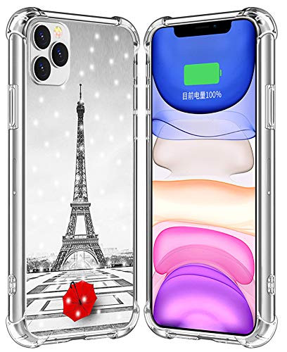 Case for iPhone 12 Pro Eiffel TowerIWONE Rubber Durable Protective Skin Cover Shockproof Compatible for iPhone 12 MaxPro 5G 61 Inches Get Lost in Paris Creative Romantic Eiffel Tower Design