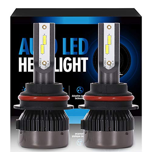 SCITOO 9007 LED Headlight Bulb Conversion Kit High Low Beam Brighter Cree White Light LED Headlight  24CSP Chips 9600Lm 80W 6000K Focus Light2pcs
