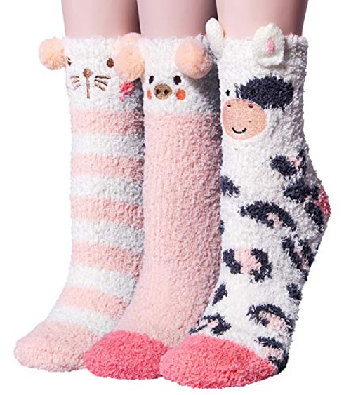 3 Pairs Womens Fuzzy Socks Cozy Winter Warm Fluffy Soft Cute Animal Fuzzy Home Slipper Socks 3 Pairs Womens Fuzzy Socks Cozy Winter Warm Fluffy Soft Cute Animal Fuzzy Home Slipper Socks