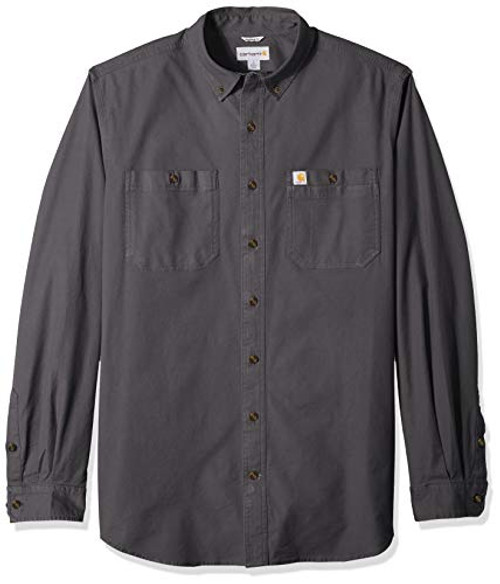 Carhartt Mens Rugged Flex Rigby Long Sleeve Work Shirt Regular and Big  Tall Sizes 039Gravel XLarge