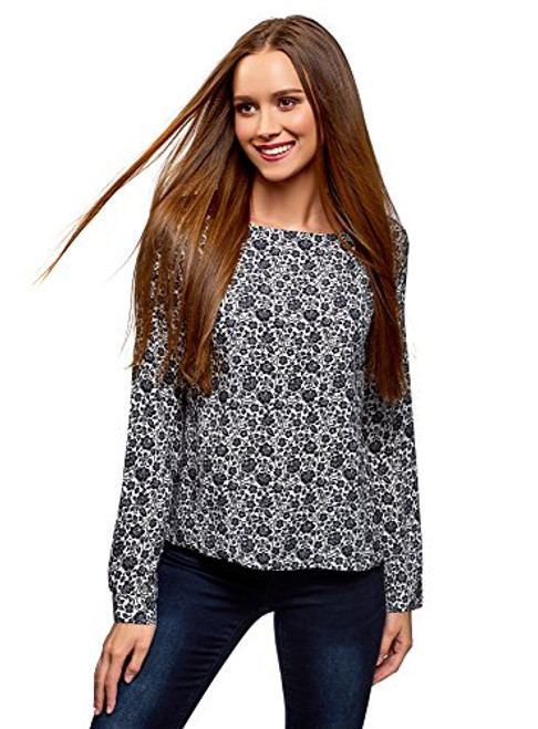 oodji Ultra Womens Basic Viscose Blouse Grey 6