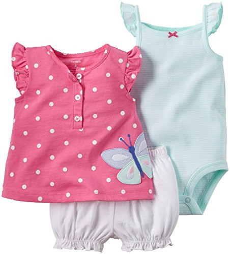 Carters Baby Girls 3 Piece Diaper Cover Set 121g384 Pink Butterfly 12 Months
