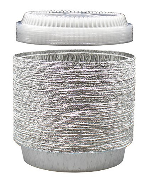 9 Inch Round Tin Foil Pans Disposable Aluminum - Freezer & Oven Safe - For Baking, Cooking, Storage & Reheating, By MontoPack (40, With Plastic Lids) 9 Inch Round Tin Foil Pans Disposable Aluminum - Freezer & Oven Safe - For Baking, Cooking, Storage & Reheating, By MontoPack (40, With Plastic Lids)