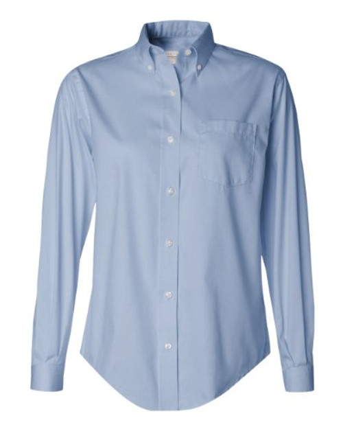 Van Heusen Womens LongSleeve Pinpoint Oxford Shirt Blue Large