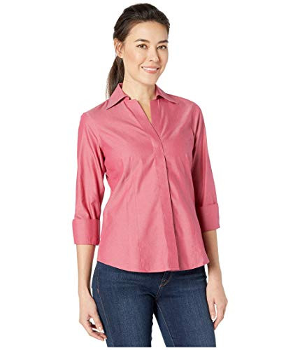 Foxcroft Womens Petite Taylor Essential NonIron Blouse Beaujolais 4