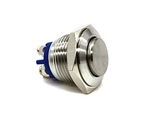 16mm Starter SwitchBoat Horn Momentary Push Button Switch Stainless Steel Metal