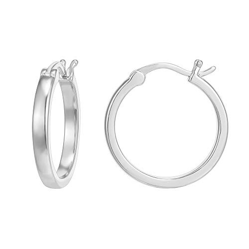 PAVOI 14K White Gold Plated 925 Sterling Silver Post Lightweight Hoops White Gold Hoop Earrings for Women PAVOI 14K White Gold Plated 925 Sterling Silver Post Lightweight Hoops White Gold Hoop Earrings for Women