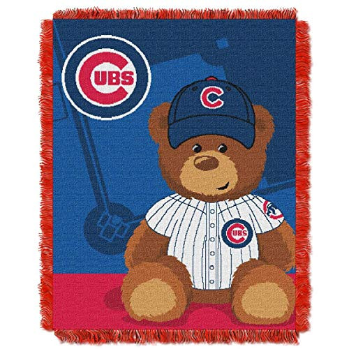 MLB Chicago Cubs Baby Woven Jacquard Throw Blanket 36 x 46