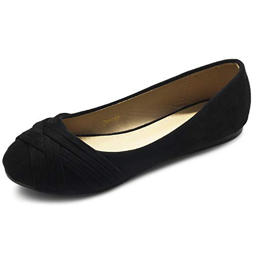 Ollio Womens Ballet Shoes Cute Casuals Comfort Flat ZM1987 9 BM US Black