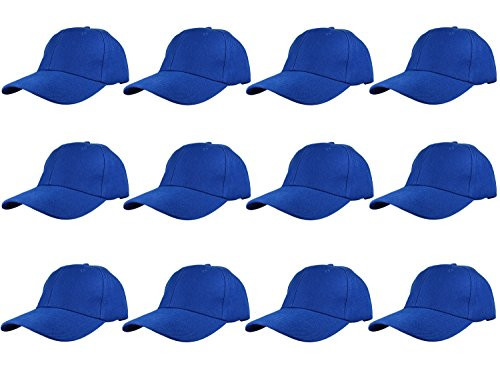 Gelante Plain Blank Baseball Caps Adjustable Back Strap Wholesale LOT 12 Pack 001Royal