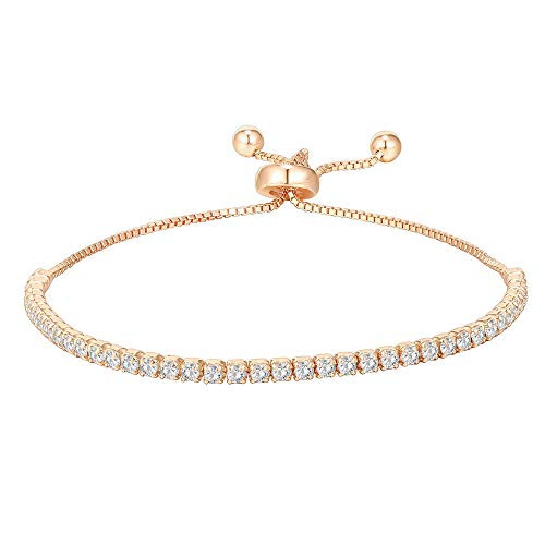PAVOI 14K Gold Plated Cubic Zirconia Classic Tennis Bracelet for Women in Rose Gold PAVOI 14K Gold Plated Cubic Zirconia Classic Tennis Bracelet for Women in Rose Gold