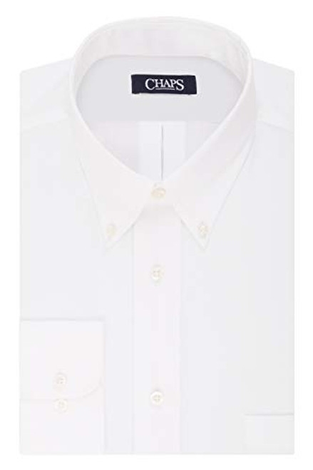 Chaps Mens Dress Shirts Regular Fit Stretch Buttondown Collar Solid White 185 Neck 3435 Sleeve XXLarge