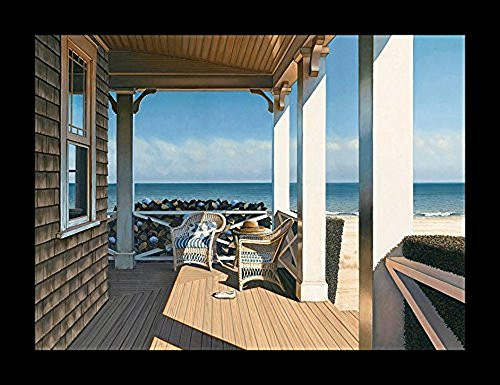 Buyartforless FRAMED Nantucket Shore by Daniel Pollera 14x11 Coastal Art Print Poster