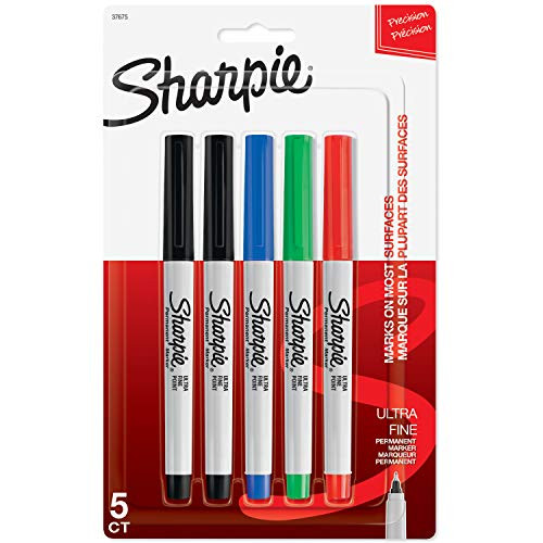 Sharpie Permanent Markers Ultra Fine Point Assorted Colors 6 Packs of 5 30 Count