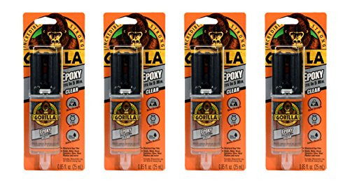 Gorilla 2 Part Epoxy 5 Minute Set 85 ounce Syringe Clear Pack of 4