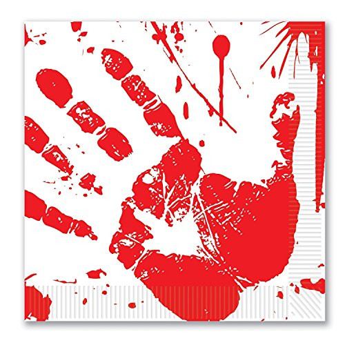 Beistle Bloody Handprints Luncheon Napkins 3Pack 48 Count