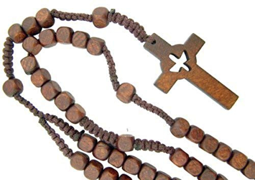 Catholic Confirmation Cut Out Holy Spirit Dove CrossWood Bead Cord Rosary 18 Inch Catholic Confirmation Cut Out Holy Spirit Dove CrossWood Bead Cord Rosary 18 Inch