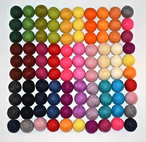 100% Wool Felt Balls - 100 pieces | Hand-Felted Pom Poms | Pure Wool Beads | Felt Ball DIY (25mm, Mixed Color) 100% Wool Felt Balls - 100 pieces | Hand-Felted Pom Poms | Pure Wool Beads | Felt Ball DIY (25mm, Mixed Color)