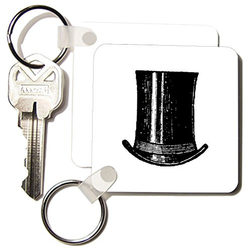 3dRose Top Hat - Key Chains, 2.25 x 4.5 inches, set of 4 (kc_11123_2)