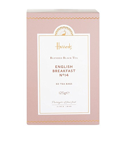 Harrods London. No. 14 English Breakfast, 50 Tea Bags 125g (1 Pack) NEW RANGE - USA Stock