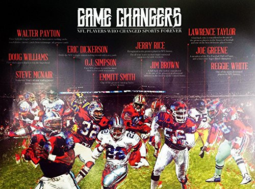 777 Tri-Seven Entertainment Football Poster Black Sports History Wall Art Print African American, 24" x 18"