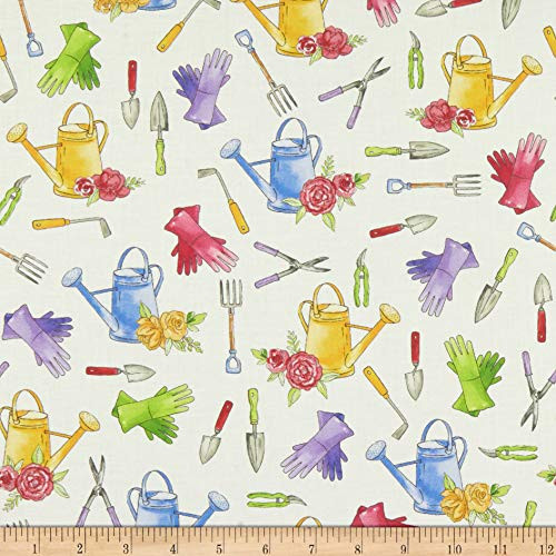 Windham Fabrics Windham Greenhouse Tools of The Trade White Yard