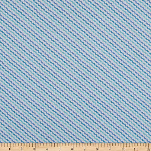 Whistler Studios A Stitch In Time Ric Rac Blue Print Fabric by the Yard