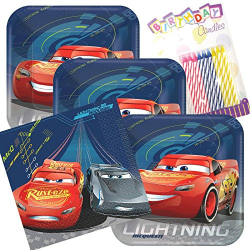 Lobyn Value Pack Disney Cars 3 Party Plates and Napkins Serves 16 With Birthday Candles Lobyn Value Pack Disney Cars 3 Party Plates and Napkins Serves 16 With Birthday Candles