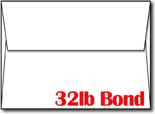 Heavyweight 32lb Bond  80lb Text Bright White Envelopes  100 Envelopes