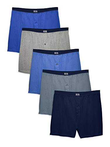 Fruit of the Loom Mens 5Pack Soft Stretch Knit Boxer  Colors May Vary Assorted Small