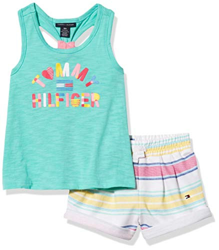 Tommy Hilfiger Baby Girls 2 Pieces Shorts Set GreenPinkYellow 24M