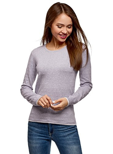 oodji Ultra Womens StraightFit Crew Neck Pullover Purple US 6  EU 40  M