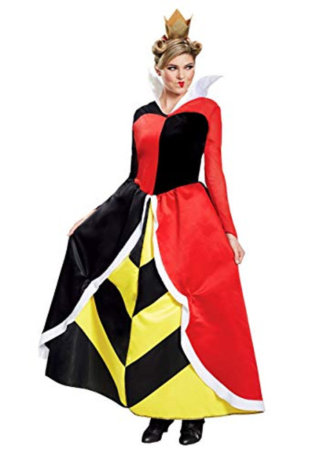 Disguise Womens Queen of Hearts Deluxe Adult Costume red M 810