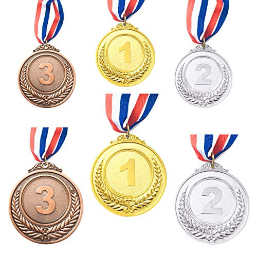 ACKLLR 6 Pieces Gold Silver Bronze Winner Award Medals Metal Medals Prizes with Neck Ribbon for Competitions Party Olympic Style 2 Sizes255196 Inches ACKLLR 6 Pieces Gold Silver Bronze Winner Award Medals Metal Medals Prizes with Neck Ribbon for Competitions Party Olympic Style 2 Sizes255196 Inches