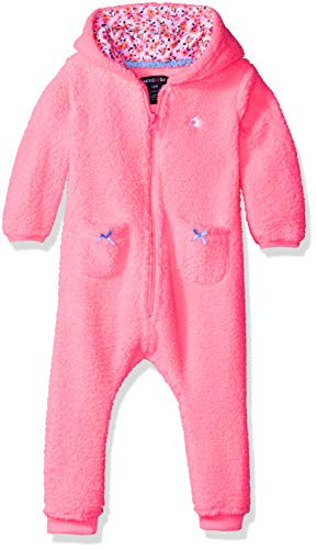 Limited Too Baby Girls Animal Print Zip Front Coverall Pants neon Pink 12M
